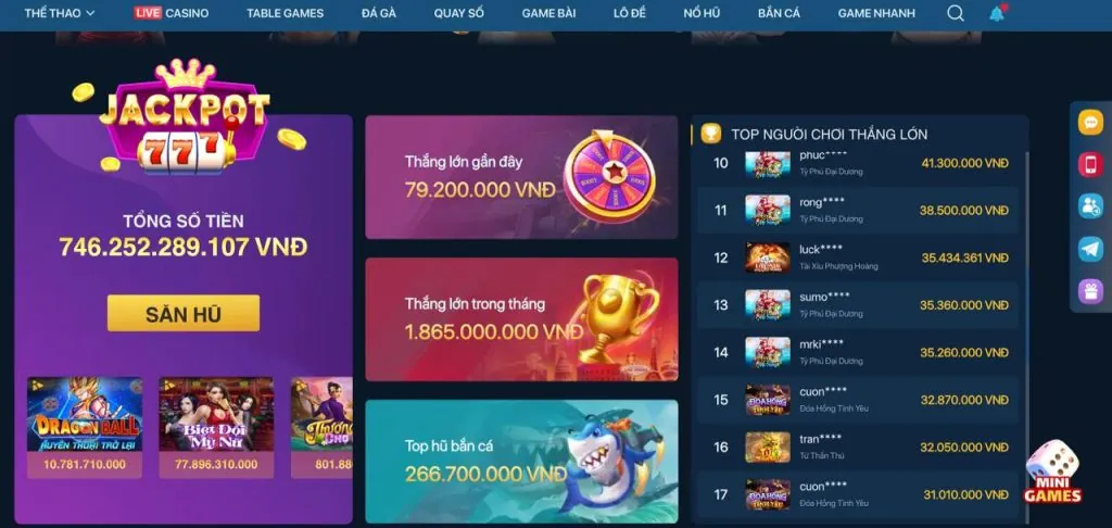 Các loại trò chơi đa dạng trên ptwin